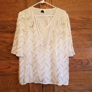 BOGO Royal 100% Sequined/Beaded Blouse